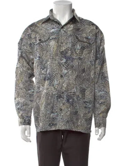 Pre-owned Sky High Farm Graphic Print Long Sleeve Shirt In Grey