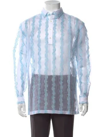 Pre-owned Sky High Farm Graphic Print Long Sleeve Shirt W/ Tags In Blue