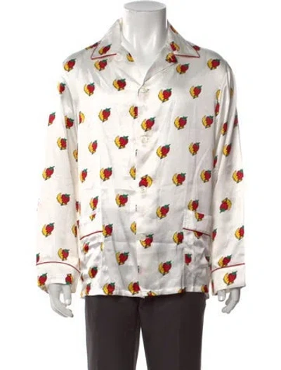 Pre-owned Sky High Farm Graphic Print Long Sleeve Shirt W/ Tags In White
