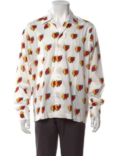 Pre-owned Sky High Farm Graphic Print Long Sleeve Shirt W/ Tags In White