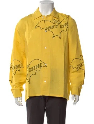 Pre-owned Sky High Farm Graphic Print Long Sleeve Shirt W/ Tags In Yellow
