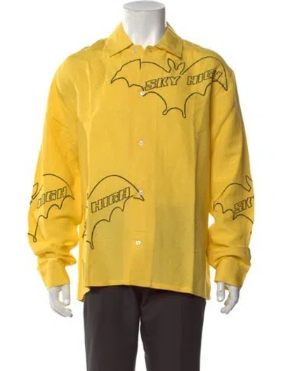 Pre-owned Sky High Farm Graphic Print Long Sleeve Shirt W/ Tags In Yellow