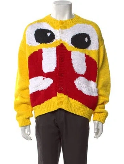 Pre-owned Sky High Farm Graphic Print Open Front Cardigan W/ Tags In Red