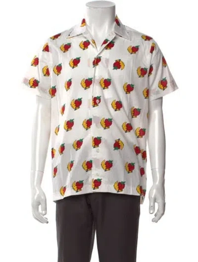 Pre-owned Sky High Farm Graphic Print Short Sleeve Shirt W/ Tags In White