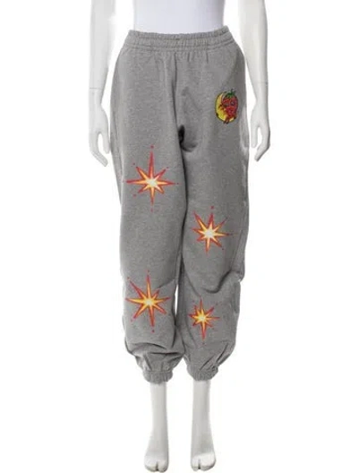 Pre-owned Sky High Farm Graphic Print Straight Leg Pants W/ Tags In Grey