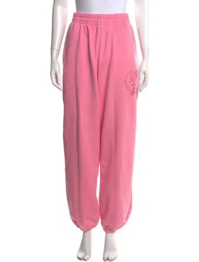 Pre-owned Sky High Farm Graphic Print Wide Leg Pants W/ Tags In Pink