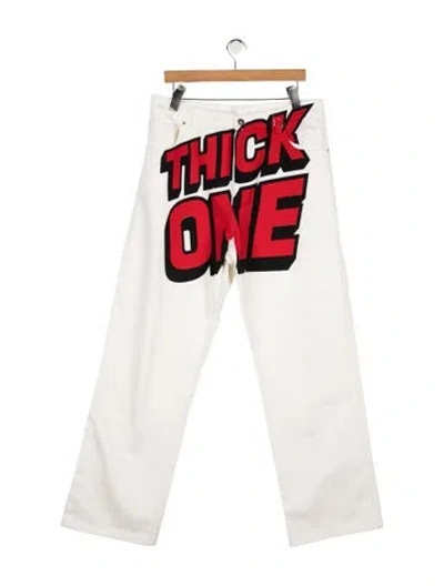 Pre-owned Sky High Farm High-rise Straight Leg Jeans In Red