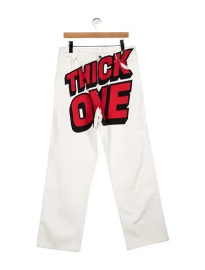 Pre-owned Sky High Farm High-rise Straight Leg Jeans In Red