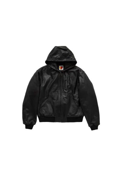 Sky High Farm Hooded Work Jacket Leather Black