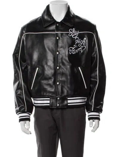 Pre-owned Sky High Farm Leather Bomber Jacket W/ Tags In Black