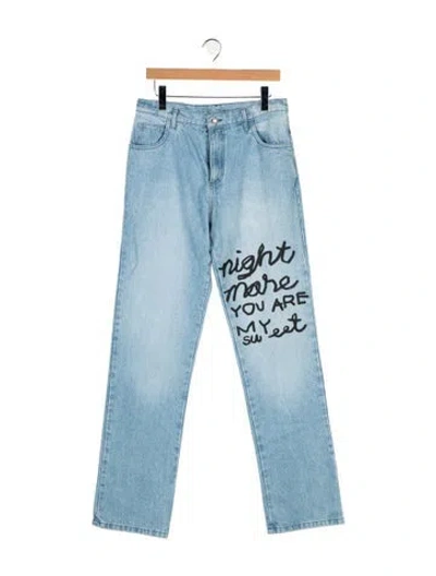 Pre-owned Sky High Farm Mid-rise Straight Leg Jeans In Blue