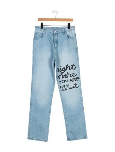 Pre-owned Sky High Farm Mid-rise Straight Leg Jeans In Blue