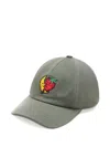 Sky High Farm Moon Strawberry Embroidered Cap In Green