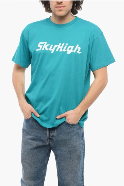 Sky High Farm Organic Cotton Crew-neck T-shirt With Printed Logo In Green