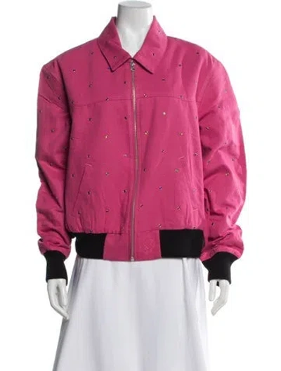 Pre-owned Sky High Farm Patterned Bomber Jacket In Pink