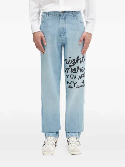 Sky High Farm Printed Jeans In Blue