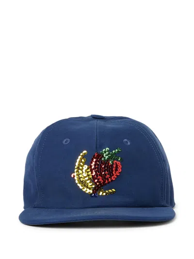 Sky High Farm Sequin-embellished Cap In Blue