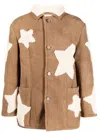 Sky High Farm Shearling Leather Star Jacket In Neutrals