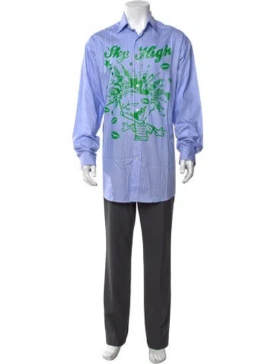 Pre-owned Sky High Farm Striped Long Sleeve Shirt W/ Tags In Blue