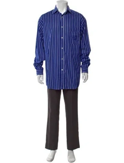 Pre-owned Sky High Farm Striped Long Sleeve Shirt W/ Tags In Blue