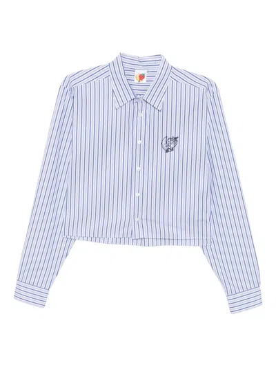 Sky High Farm Striped Shirt In Blue