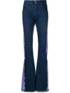 Sky High Farm Tie-dye Panel Flared Jeans In Blue
