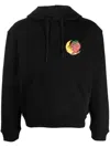 Sky High Farm Universe Black Printed Cotton Hoodie In Black