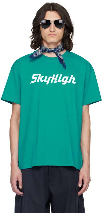 Sky High Farm Workwear Blue Print T-shirt In Teal