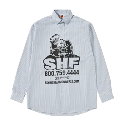 Sky High Farm Workwear Chicken Button Down Shirt In Blue