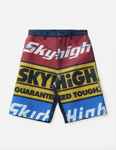 Sky High Farm Workwear Construction Graphic Logo Shorts In Multicolor