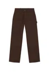 Sky High Farm Workwear Flannel Lined Canvas Double Knee Pants In Brown