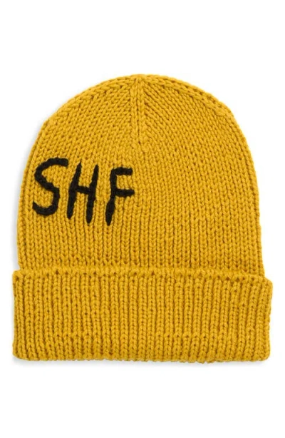 Sky High Farm Workwear Gender Inclusive Barry Merino Wool Beanie In Yellow