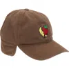 Sky High Farm Workwear Gender Inclusive Logo Embroidered Trapper Cap In Brown