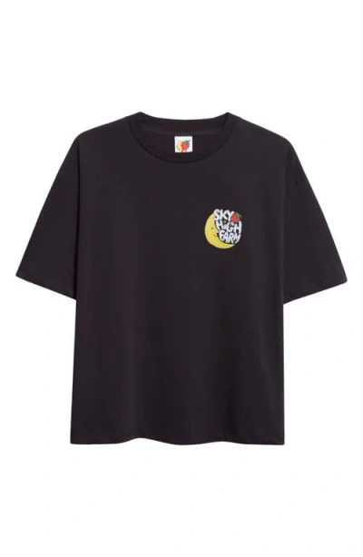 Sky High Farm Workwear Gender Inclusive Perennial Shf Logo Organic Cotton T-shirt In Black