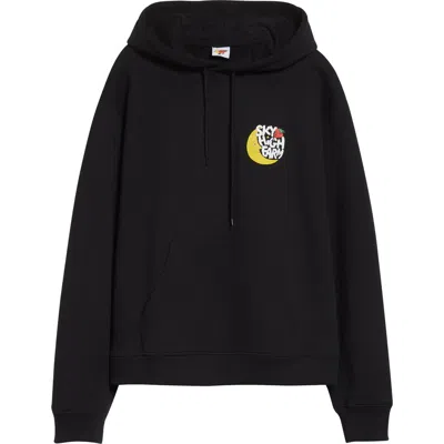Sky High Farm Workwear Gender Inclusive Perennial Shf Logo Regenerative Cotton Graphic Hoodie In Black