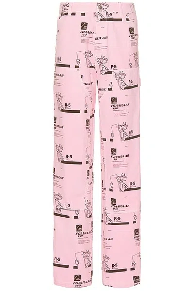 Sky High Farm Workwear Insulation Print Double Knee Pants In Pink