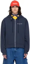 Sky High Farm Workwear Navy Zip Hoodie In Navy