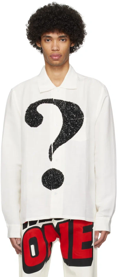 Sky High Farm Workwear Off-white Question Mark Embroidered Shirt