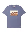 Sky High Farm Workwear Gender Inclusive Pigs Farm Regenerative Cotton Graphic T-shirt In Blue