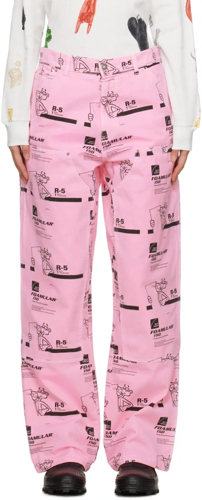 Sky High Farm Workwear Pink Insulation Jeans In 1 Pink