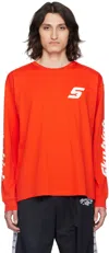 Sky High Farm Workwear Red Print Long Sleeve T-shirt In Red
