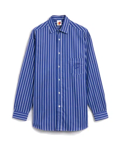 Sky High Farm Workwear Striped Button-down Shirt With Chest Pocket