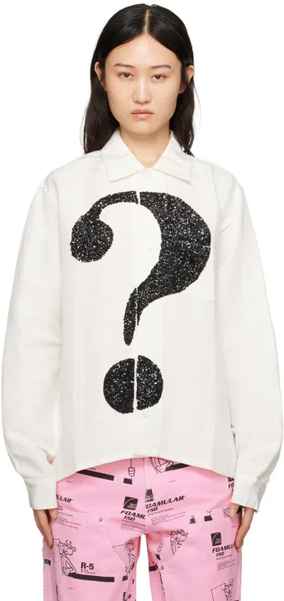 Sky High Farm Workwear White Question Mark Shirt In 1 White