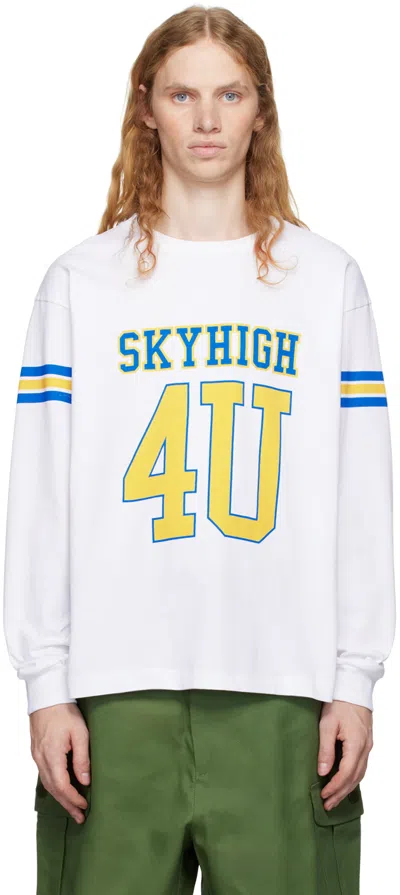 Sky High Farm Workwear White 'sh4u' Jersey Long Sleeve T-shirt