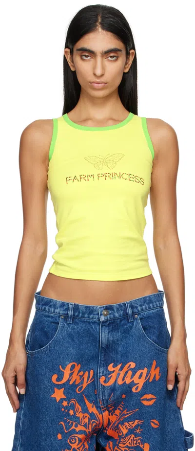 Sky High Farm Workwear Yellow 'farm Princess' Tank Top In 1 Lemon