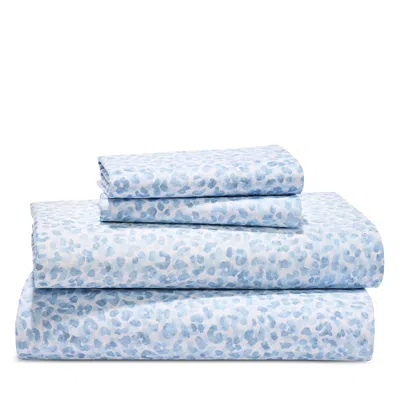 Sky Leopard Sateen Sheet Set, Twin - Exclusive In Blue