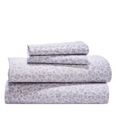 Sky Leopard Sateen Sheet Set, Twin - Exclusive In Gray