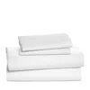Sky Percale Twin Sheet Set In White