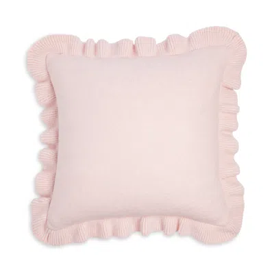 Sky Ruffle Edge Knit Decorative Pillow, 20 X 20 - Exclusive In Heathered Pink