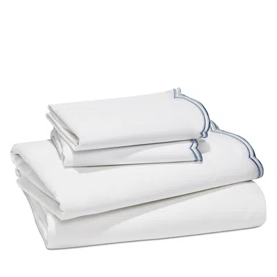 Sky Scalloped Sheet Set, Twin In White